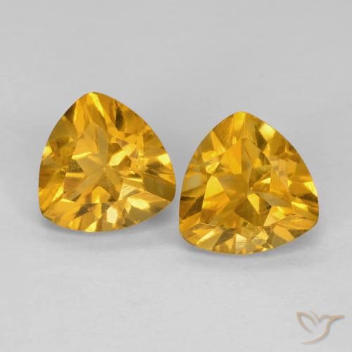 1.69ctw Naturale Arancio Dorato Profondo Citrino, Taglio trillion, VS