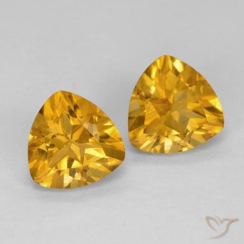 Gemme di Citrino Arancio Dorato Profondo naturale da 1.69 ct, Taglio trillion, VS