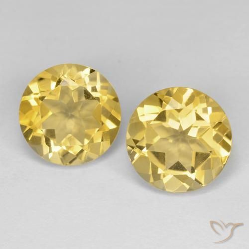 3.72ctw Naturale Giallo dorato Citrino, Rotondo, VVS
