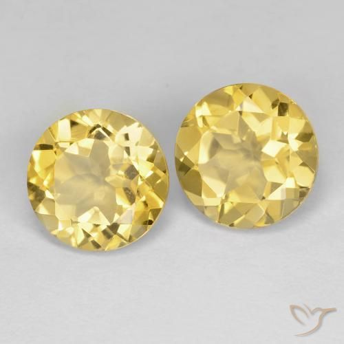 Gemme di Citrino Giallo dorato naturale da 3.72 ct, Rotondo, VVS