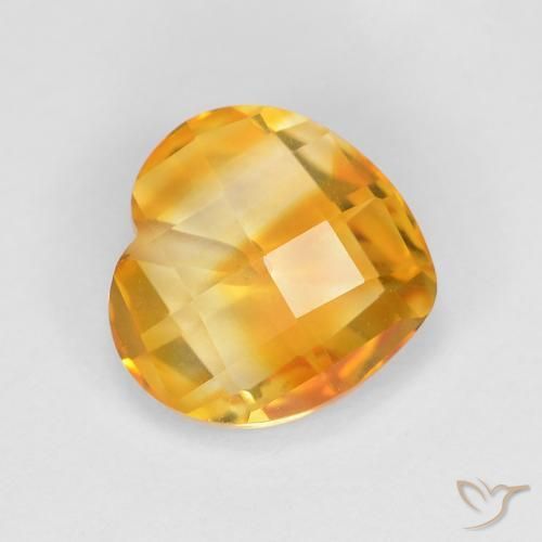 Citrino Arancio intenso-OroG naturale da 1.73 ct, Cuore, VVS