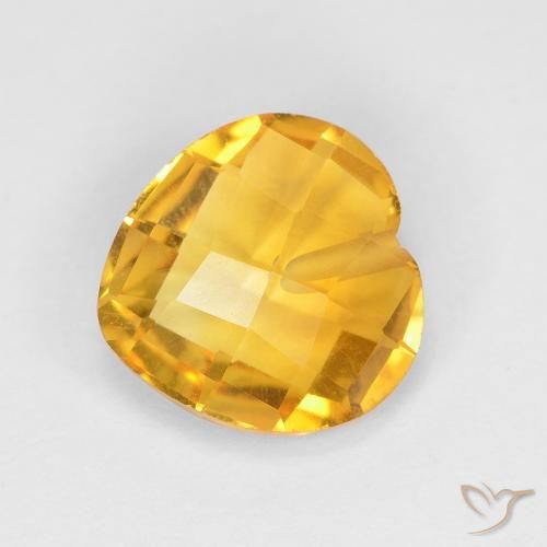 Citrino Oro medio naturale da 1.57 ct, Cuore, VVS
