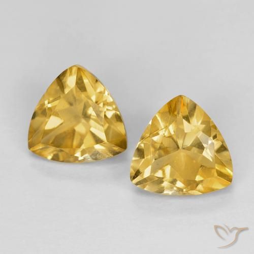 1.44ctw Naturale Dorato medio Citrino, Taglio trillion, VVS