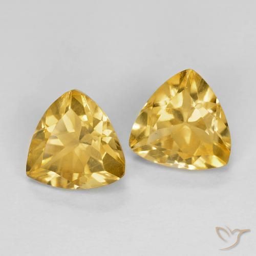 Gemme di Citrino Dorato medio naturale da 1.44 ct, Taglio trillion, VVS