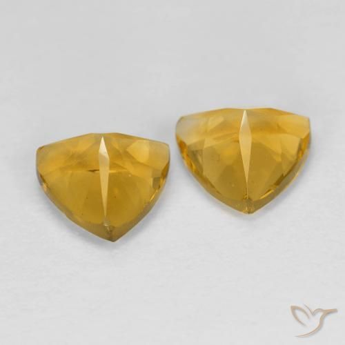 Gemme di Citrino Dorato medio naturale da 1.44 ct, Taglio trillion, VVS