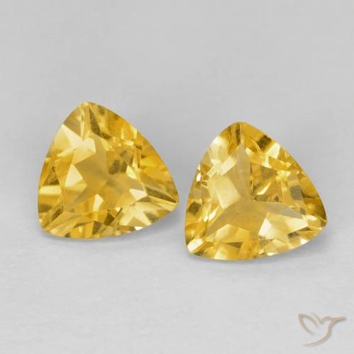 1.38ctw Naturale Dorato medio Citrino, Taglio trillion, VVS