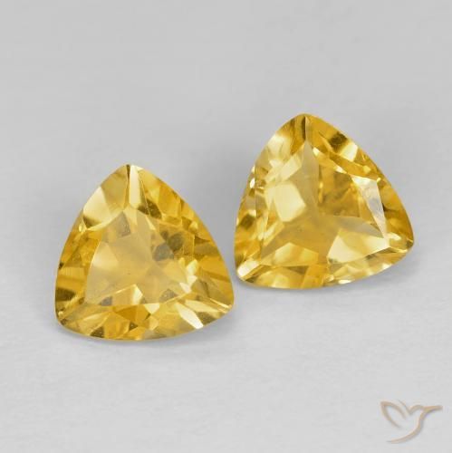 Gemme di Citrino Dorato medio naturale da 1.38 ct, Taglio trillion, VVS