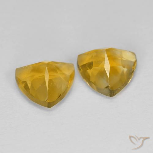 Gemme di Citrino Dorato medio naturale da 1.38 ct, Taglio trillion, VVS