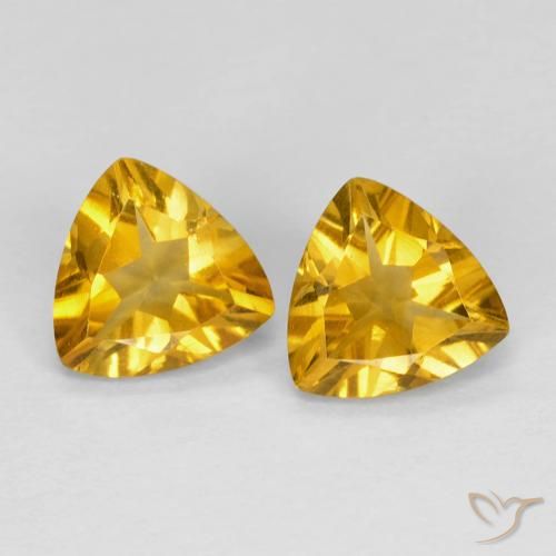 Gemme di Citrino Dorato naturale da 1.31 ct, Taglio trillion, VVS