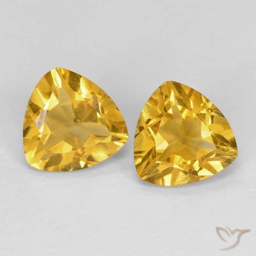 1.55ctw Naturale Dorato Citrino, Taglio trillion, VVS