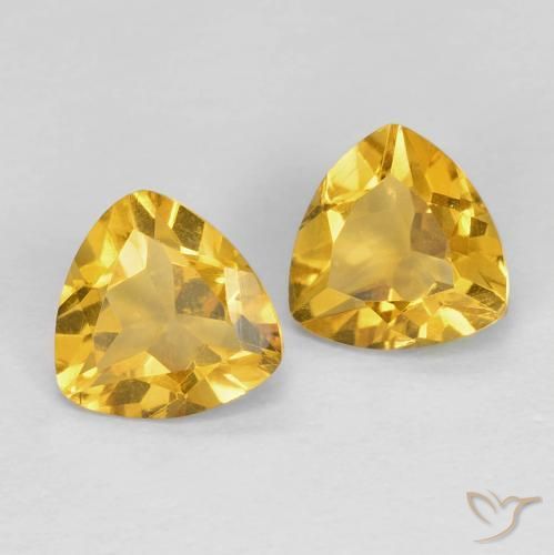 Gemme di Citrino Dorato naturale da 1.55 ct, Taglio trillion, VVS