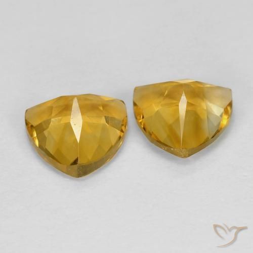 Gemme di Citrino Dorato naturale da 1.55 ct, Taglio trillion, VVS