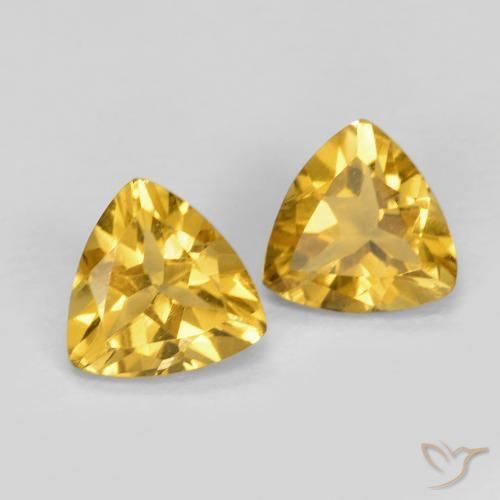 Gemme di Citrino Arancio dorato naturale da 1.33 ct, Taglio trillion, VVS