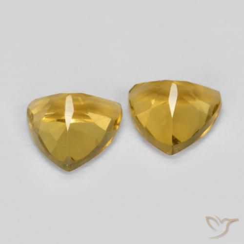 Gemme di Citrino Arancio dorato naturale da 1.33 ct, Taglio trillion, VVS