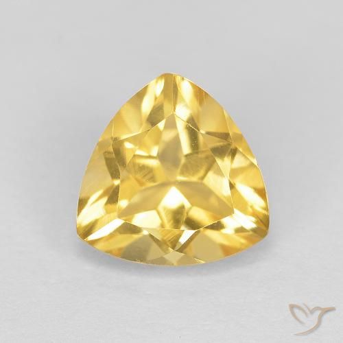 Citrino Oro medio naturale da 1.72 ct, Taglio trillion, VVS