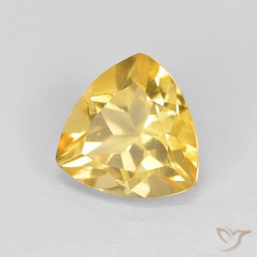 Citrino Oro medio naturale da 1.72 ct, Taglio trillion, VVS
