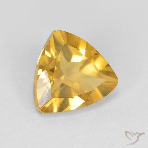 Citrino Oro medio naturale da 1.67 ct, Taglio trillion, VVS