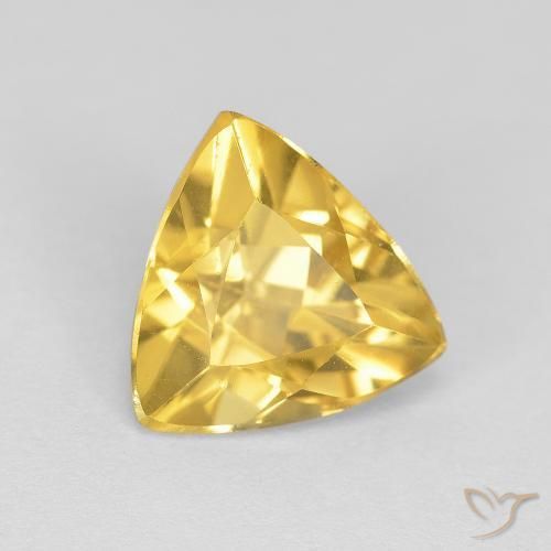 2.08ct Naturale Dorato medio Citrino, Taglio trillion, Trasparente