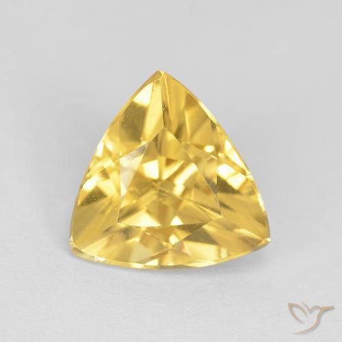 Citrino Dorato medio naturale da 2.08 ct, Taglio trillion, Trasparente