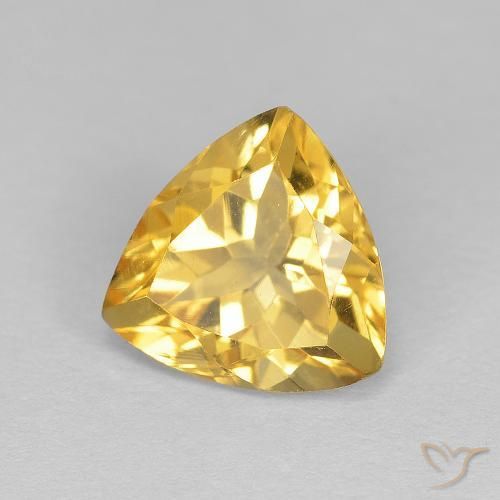 Citrino Oro medio naturale da 1.64 ct, Taglio trillion, VVS