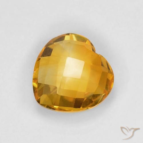 1.69ct Naturale Arancio Dorato Profondo Citrino, Cuore, VVS