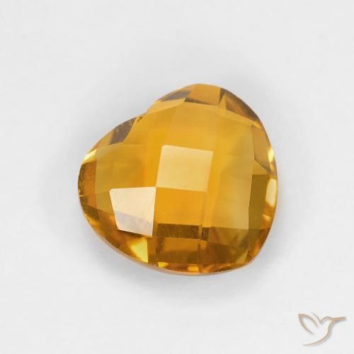 Citrino Dorato scuro naturale da 1.61 ct, Cuore, VVS