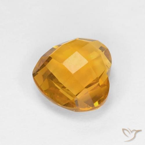 Citrino Dorato scuro naturale da 1.61 ct, Cuore, VVS