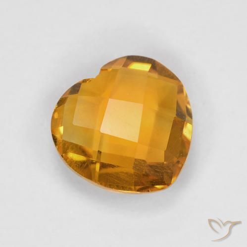 Citrino Arancio intenso-OroG naturale da 1.70 ct, Cuore, VVS