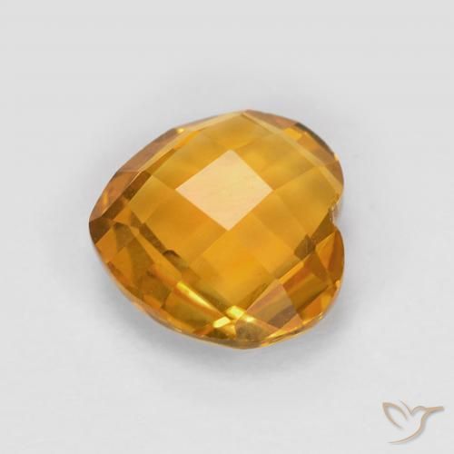 Citrino Arancio intenso-OroG naturale da 1.70 ct, Cuore, VVS