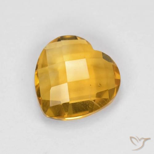 1.66ct Naturale Arancio Dorato Profondo Citrino, Cuore, VVS