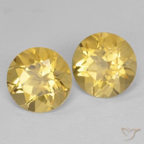 Gemme di Citrino Oro brillante naturale da 3.34 ct, Rotondo, VVS