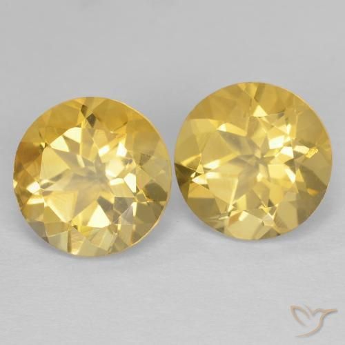 Gemme di Citrino Arancio dorato naturale da 3.88 ct, Rotondo, VVS