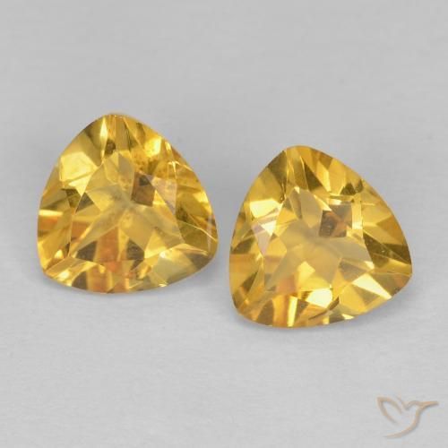 Gemme di Citrino Dorato naturale da 2.88 ct, Taglio trillion, VVS