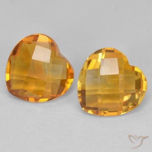 Gemme di Citrino Arancio-Oro naturale da 3.25 ct, Cuore, VVS