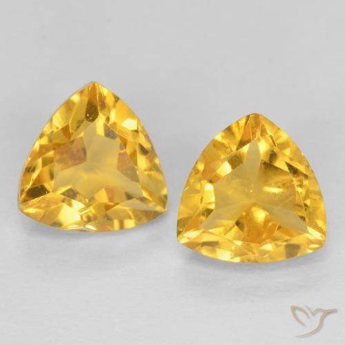 1.50ctw Naturale Oro brillante Citrino, Taglio trillion, VVS-VS
