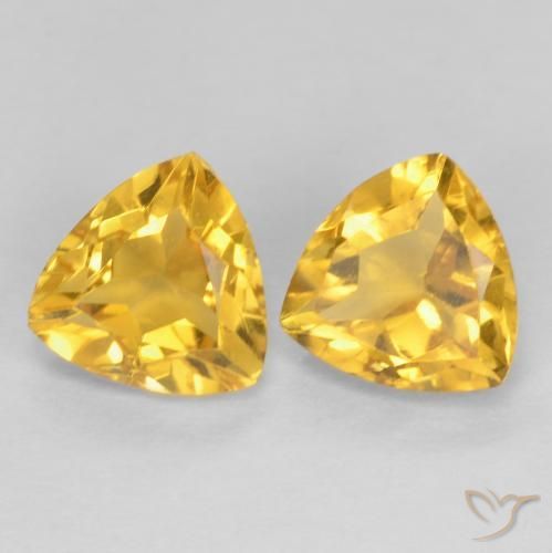 Gemme di Citrino Oro brillante naturale da 1.50 ct, Taglio trillion, VVS-VS