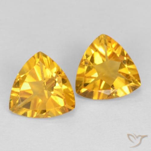 1.25ctw Naturale Oro medio Citrino, Taglio trillion, VS