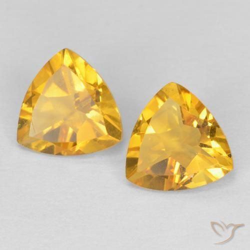 Gemme di Citrino Oro medio naturale da 1.25 ct, Taglio trillion, VS