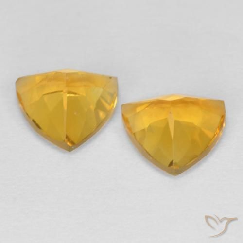 Gemme di Citrino Oro medio naturale da 1.25 ct, Taglio trillion, VS