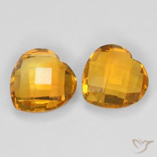 3.43ctw Naturale Arancio Medio Citrino, Cuore, VVS-VS