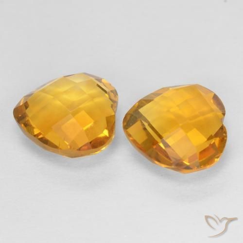 Gemme di Citrino Arancio Medio naturale da 3.43 ct, Cuore, VVS-VS