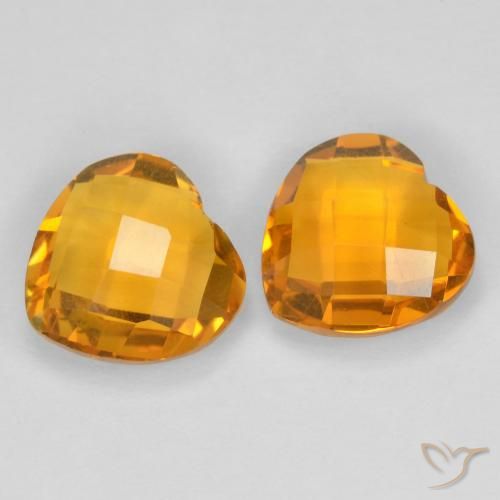 3.34ctw Naturale Arancio Medio Citrino, Cuore, VVS