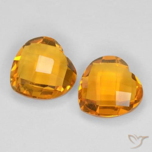 Gemme di Citrino Arancio Medio naturale da 3.34 ct, Cuore, VVS