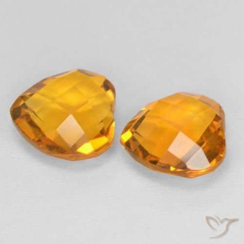 Gemme di Citrino Arancio Medio naturale da 3.34 ct, Cuore, VVS