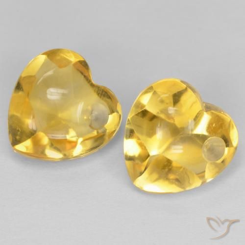 5.73ctw Naturale Giallo dorato chiaro Citrino, Cuore, Trasparente