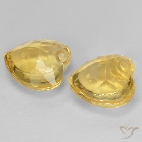 Gemme di Citrino Giallo dorato chiaro naturale da 5.73 ct, Cuore, Trasparente