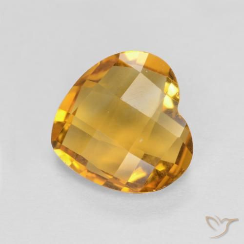1.57ct Naturale Dorato scuro Citrino, Cuore, VVS-VS