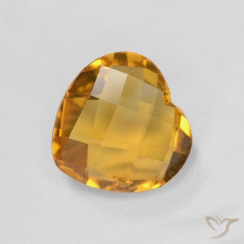 Citrino Dorato scuro naturale da 1.57 ct, Cuore, VVS-VS