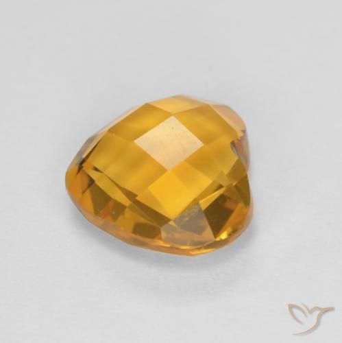 Citrino Dorato scuro naturale da 1.57 ct, Cuore, VVS-VS