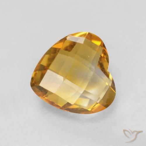 1.65ct Naturale Arancio Dorato Profondo Citrino, Cuore, VVS